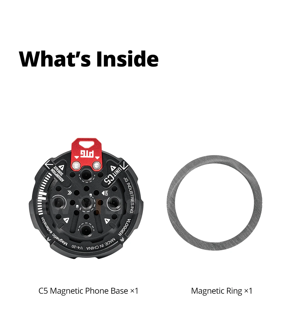 Aluminium Alloy C5 Magnetic mobile phone Base 1/4"Screw Hole for mounting on typ