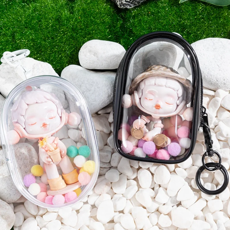 

Прозрачная уличная сумка для 10 см, Мультяшные плюшевые куклы Ac Toys, прозрачная миниатюрная кавайная сумка для брелока, куклы аниме, мульти-фигурки
