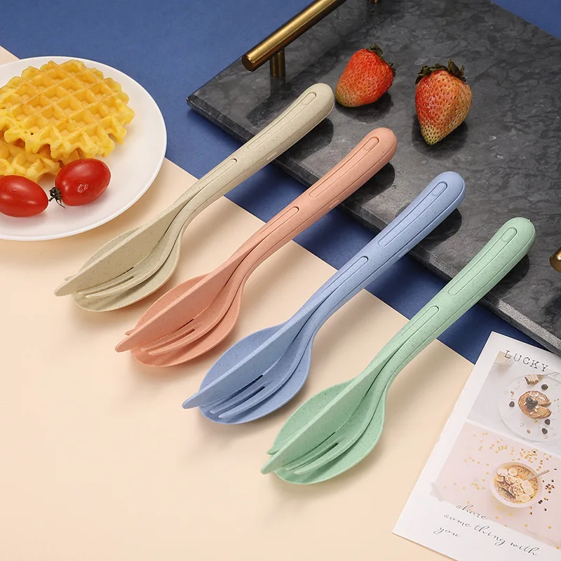 Reusable Wheat Straw Utensils Set With Case, Portable Cutlery Set Knives  Fork And Spoon Set For Lunch Box Accessories - Temu