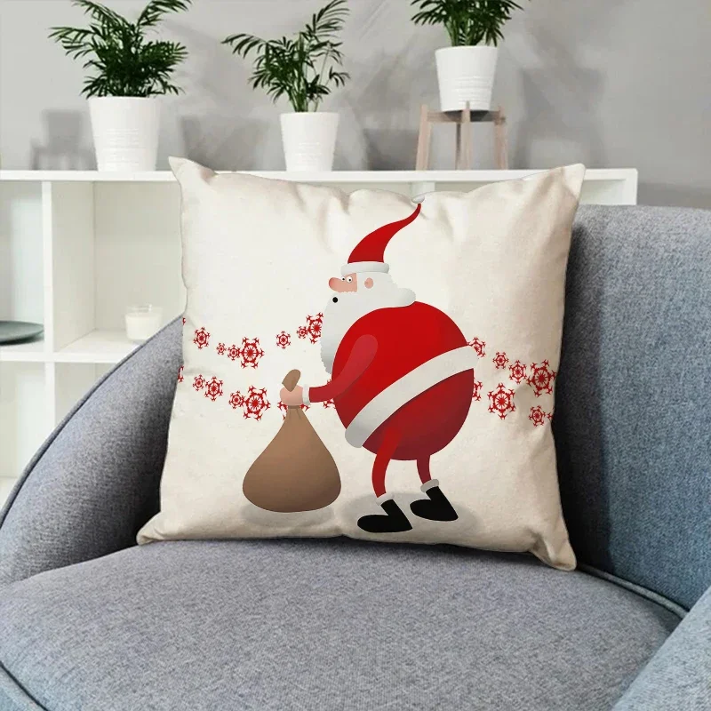 

Santa Claus Couple Pillow Pillowcases for Pillows 45x45 Fall Decor Cushion Cover 45*45 Pillowcase Car Decoration Pilow Cases