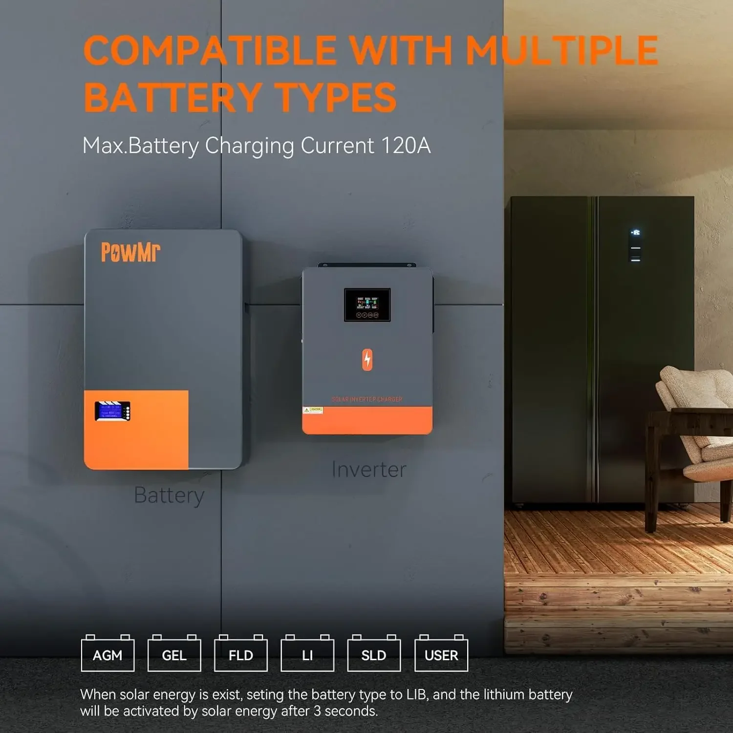 PowMr Hybrid Solar Inverter On Grid Pure Sine Wave