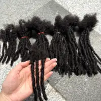 Extensions de cheveux 100% naturels Inter Loc, 4 à 8 pouces, 0.6cm de largeur, Dreadlock entièrement faites à la main, pour hommes, femmes et enfants, peuvent être teintes 2