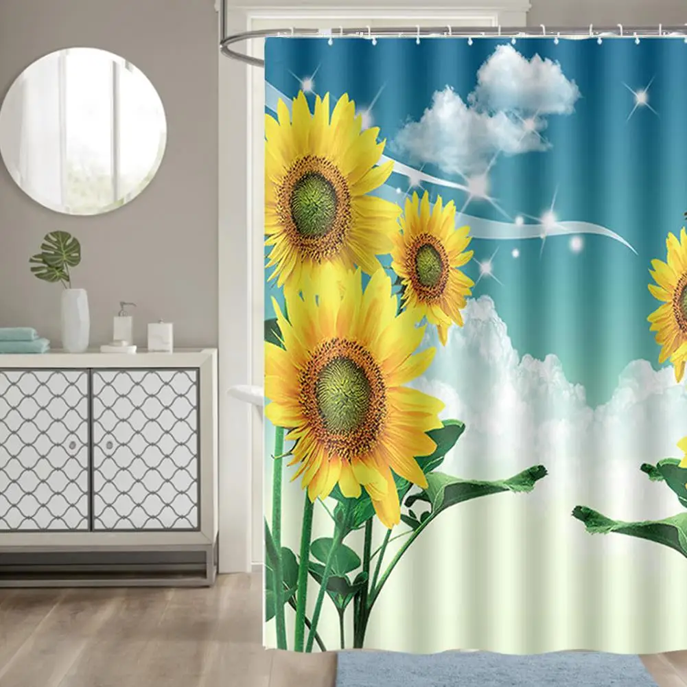 180x180cm Waterproof Shower Curtain with Stunning Print-Polyester Bathroom Decor Accessory