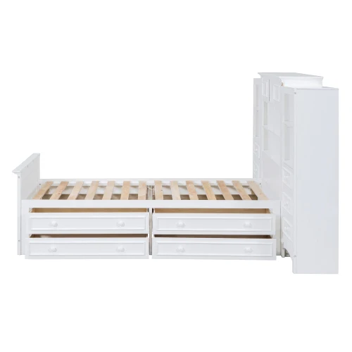 Twin Platform Bed with Cabinet 4
