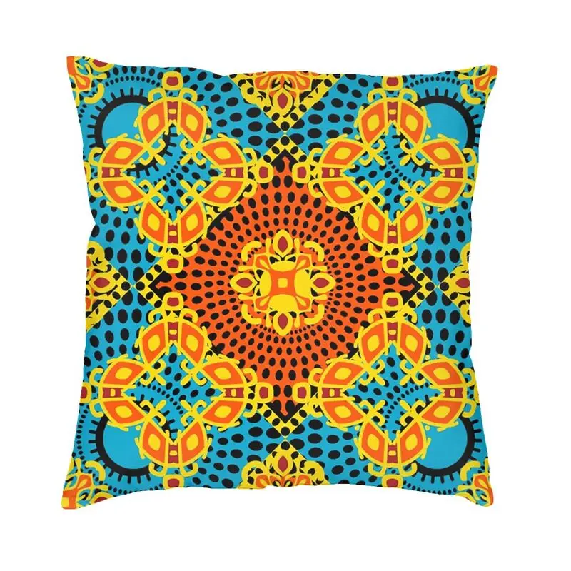 

Luxury Colorful African Ankara Flower Print Cushion Cover for Sofa Polyester Africa Tribal Art Pillow Case Decoration Pillowcase