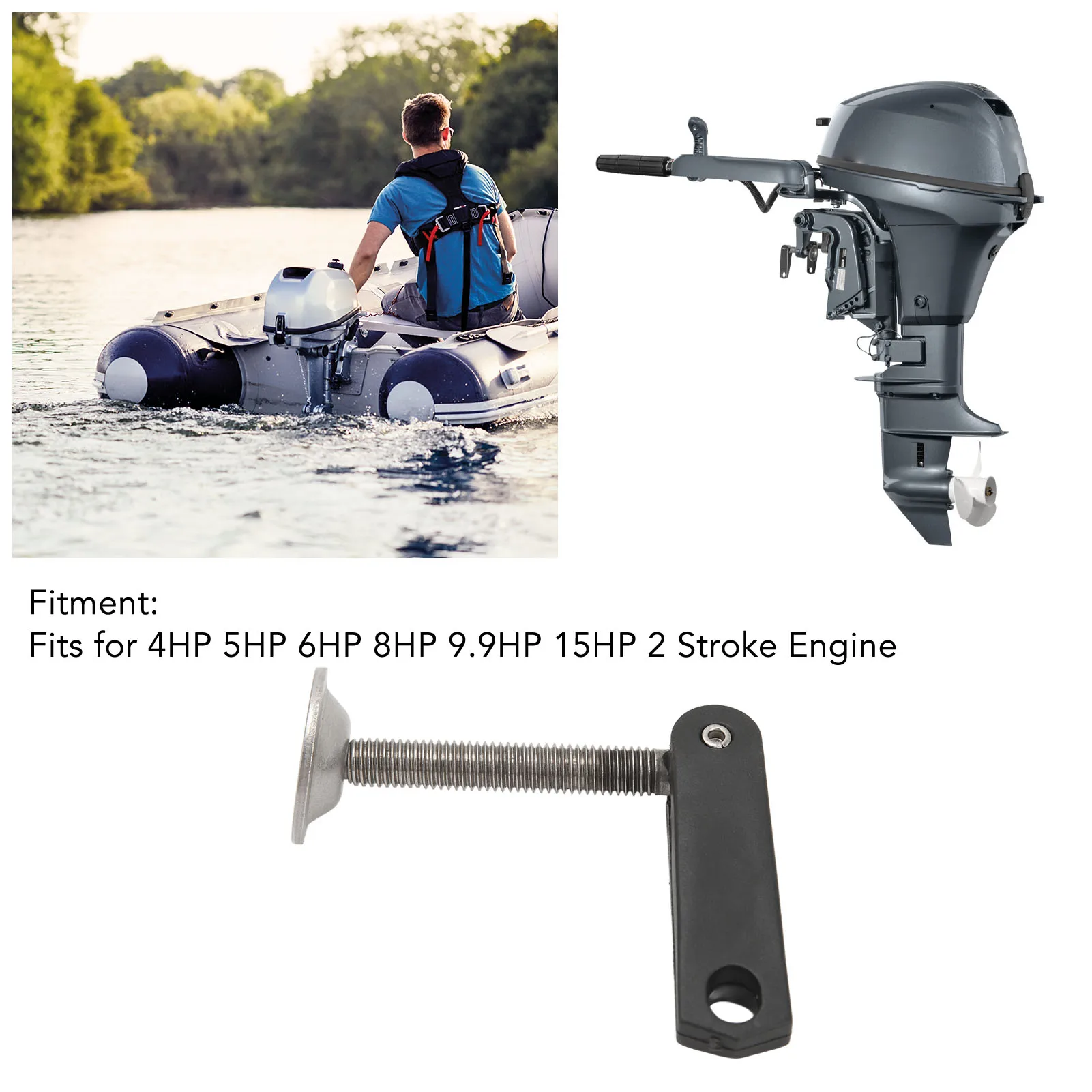 Outboard Engine Parts Boat Motor Parts Outboard Motor Transom Mirror Clamp Handle Screw 6E0 43118 00 For Yamaha Outboard 4HP 5HP 6HP 8HP 9.9HP 15HP 2 Stroke Engine