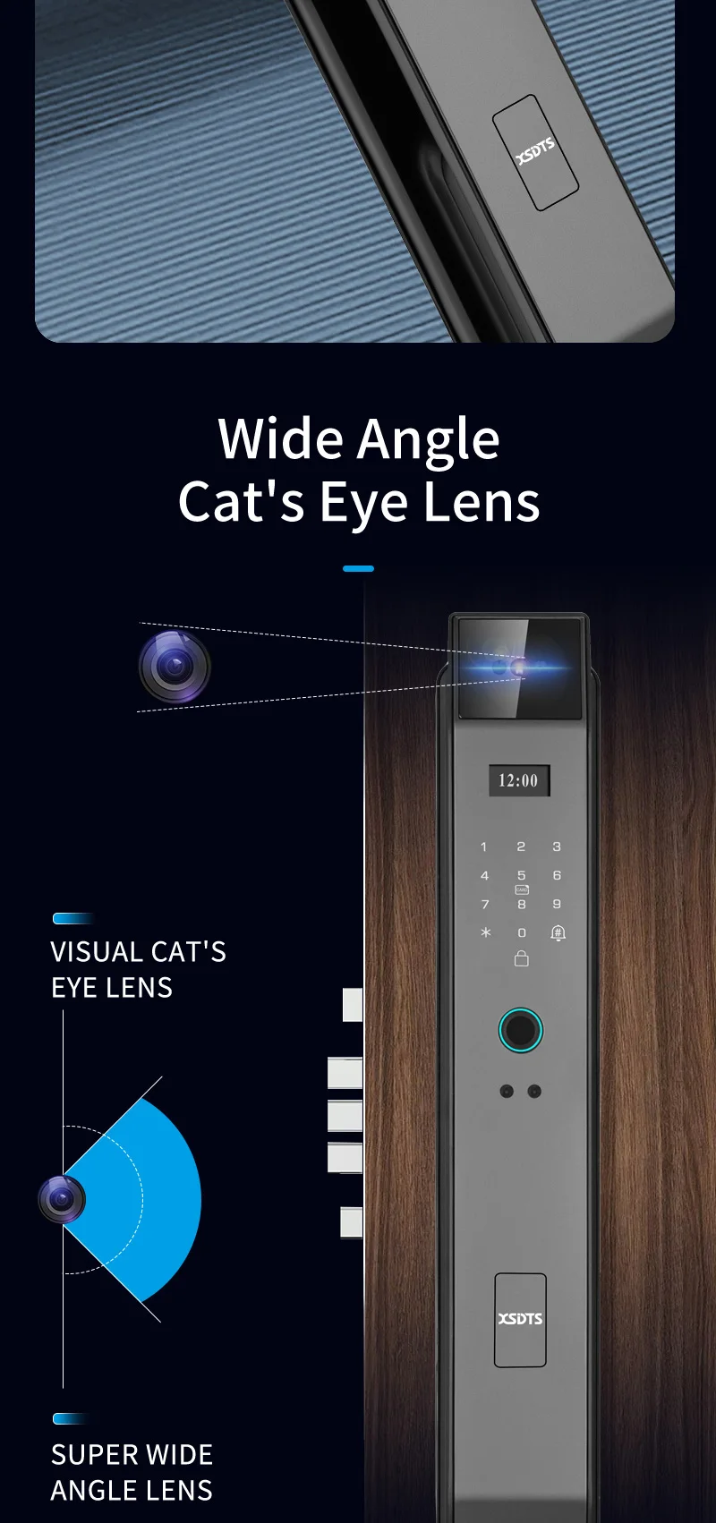 Tuya APP Smart Life APP Control Voice Intercom Smart Lock 3D Face Recognition Fingerprint Password Smart Door Lock With Camera