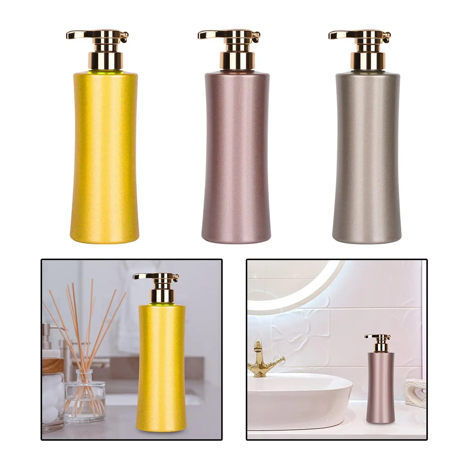 500ml Luxury Soap Dispenser Lotion Bottle Hand Pump Refillable Shower Gel Shampoo Bottle for Bathroom Restaurant Hotel Kitchen
