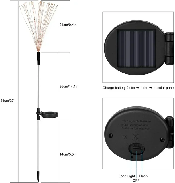 Solar Firework Light Grass Globe Dandelion 60 150 200 LED Fireworks Lamp For Garden Lawn Landscape