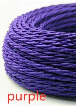 Vintage Twisted Fabric Electrical Wire - Copper Core, Woven Textile Pendant Lamp Cord