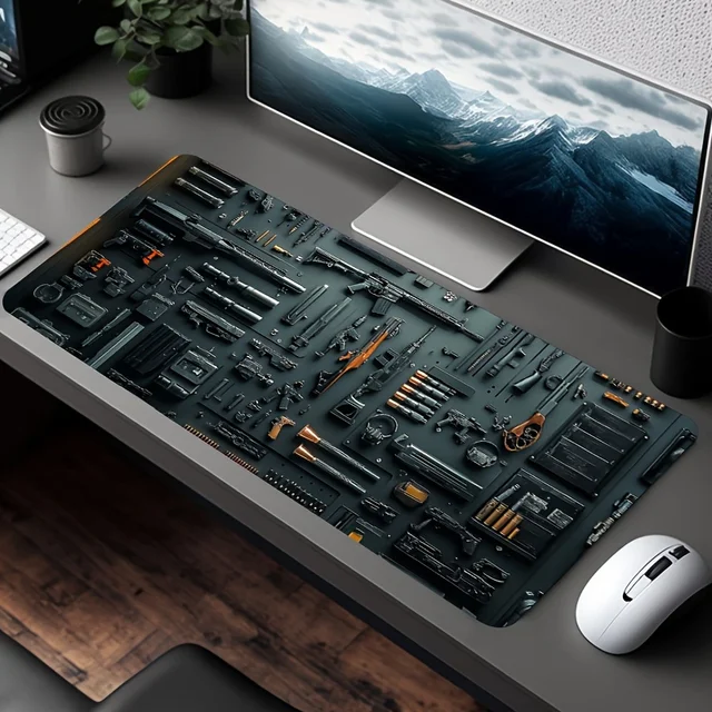 Gun parts assembly Large Mouse Pad XXL Desk Mat Non-Slip Rubber Base Gaming Keyboard and Mouse Stitched Edges for Home and game 4