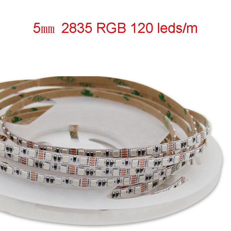 

5 м 12 в 24 В тонкая узкая Светодиодная лента 5 мм RGB 120 светодиодов/м 2835 сменная тонкая Автомобильная витрина для шкафа лайтбокса линейная гибкая лента