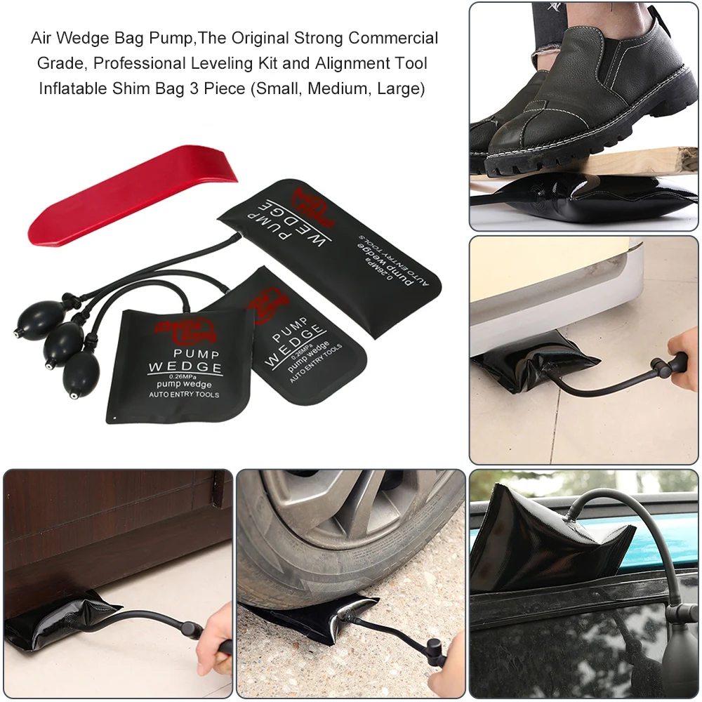 MeiDe Gang Air Wedge Bag Pump K di livellamento professionale e strumento di allineamento borsa di spessore gonfiabile 3 pezzi (piccola media grande