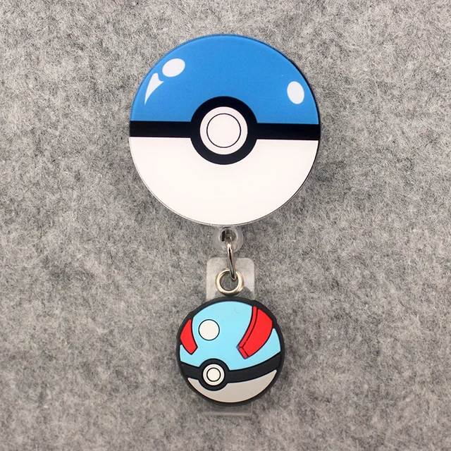 Cute Double Pokemon Poke Ball Acrylic 60cm Retractable Badge Reel