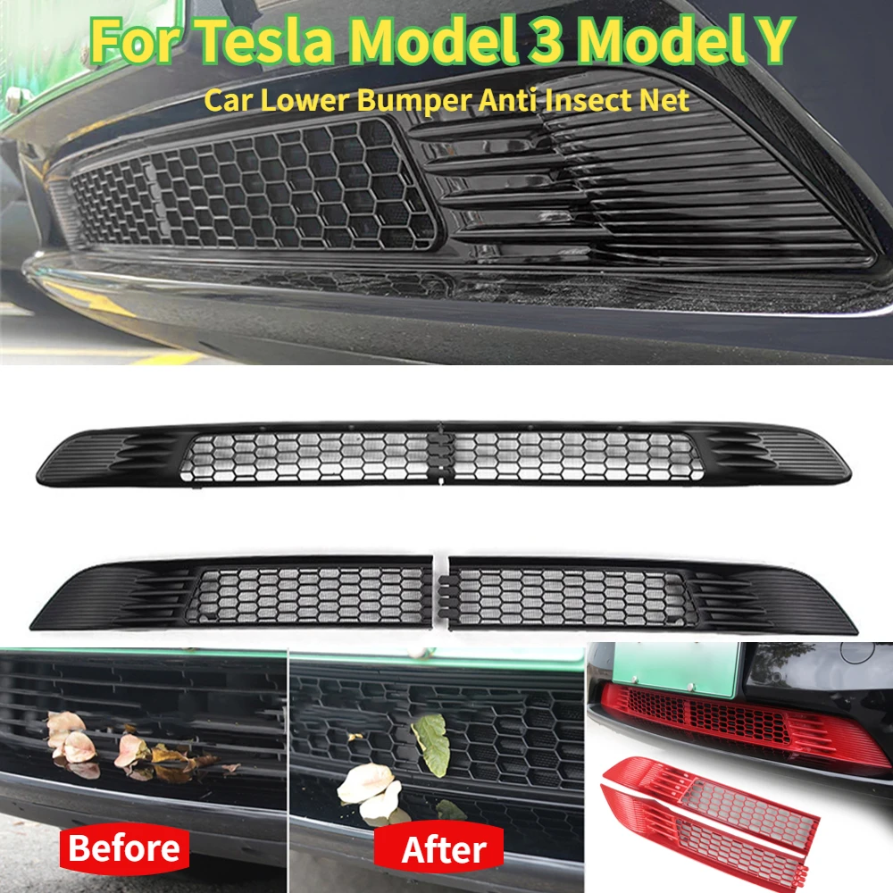 For Tesla Model 3 Model Y Car Lower Bumper Anti Insect Net Radiator Protective Mesh Grill Panel for Tesla Model 3 Y 2017-2022