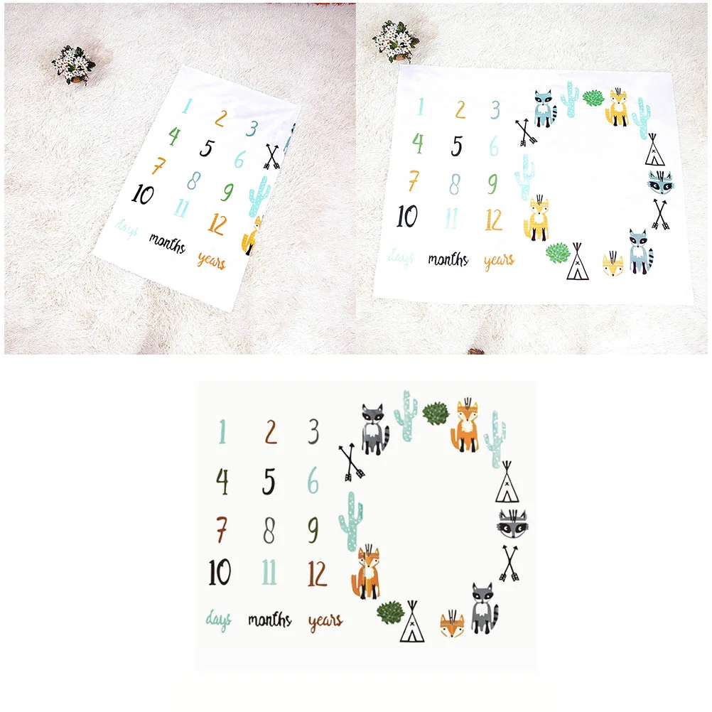 

Baby Monthly Blanket Newborn Photo Photography Backdrop Single Sided Blanket Baby Shower Props