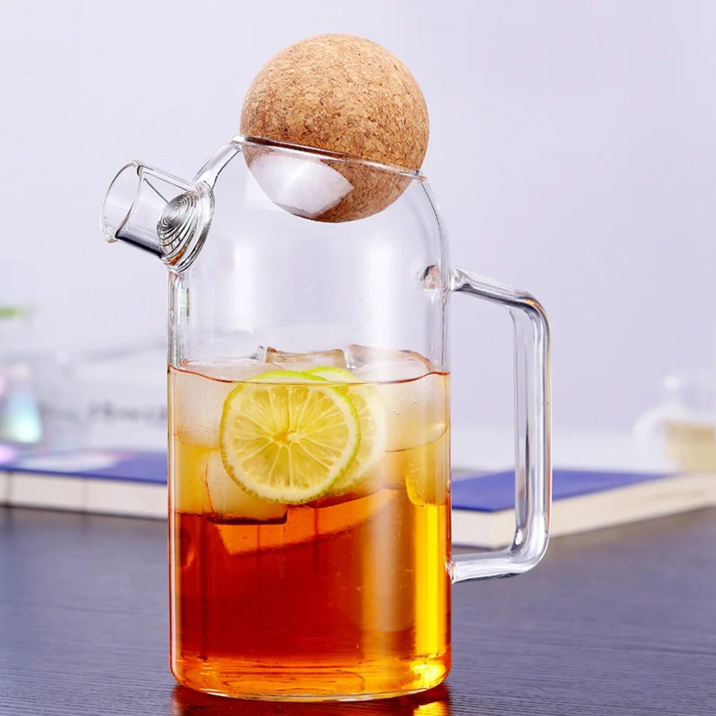 1pc Transparent 1.2 Liter Glass Pitcher with Lid Iced Tea Pitcher