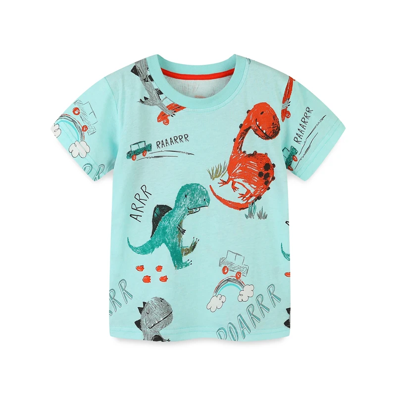 Little maven 2024 New Summer Tops Children's Clothing T-shirts Cartoon Dinosaurs Fashion Infant Baby Boys Kids Clothes