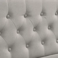 Двуспальная кровать KOMHTOM с мягкой обивкой под кроватью и деревянным решетчатым основанием, каркас кровати изголовья, 160 x 200 см, без матраса — изображение 5