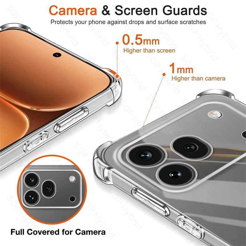 Enhanced Crystal Clear Silicone Shockproof Case for Honer Honar 600/600Pro