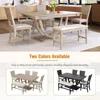 Dining Table Set for 6, Wood Kitchen Table Set with Half Round Base, 4 Upholstered Chairs and Bench, Dining Room Sets 4