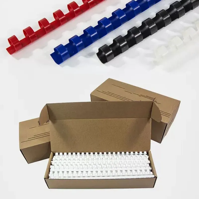 100PCS Binding Apron Plastic 21 Hole 6-12mm Coil A4 Machine Consumable Loose-Leaf Spiral Coil Scrapbook Notebook Office Supply