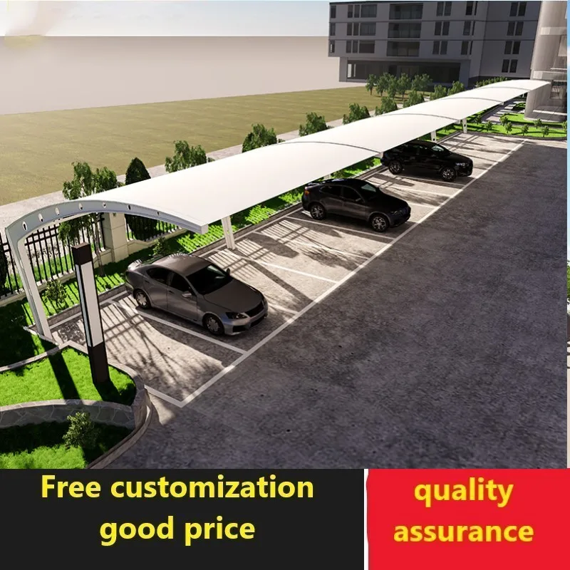 Parking Space Membrane Structure Steel Frame Carport Landscape Sunshade