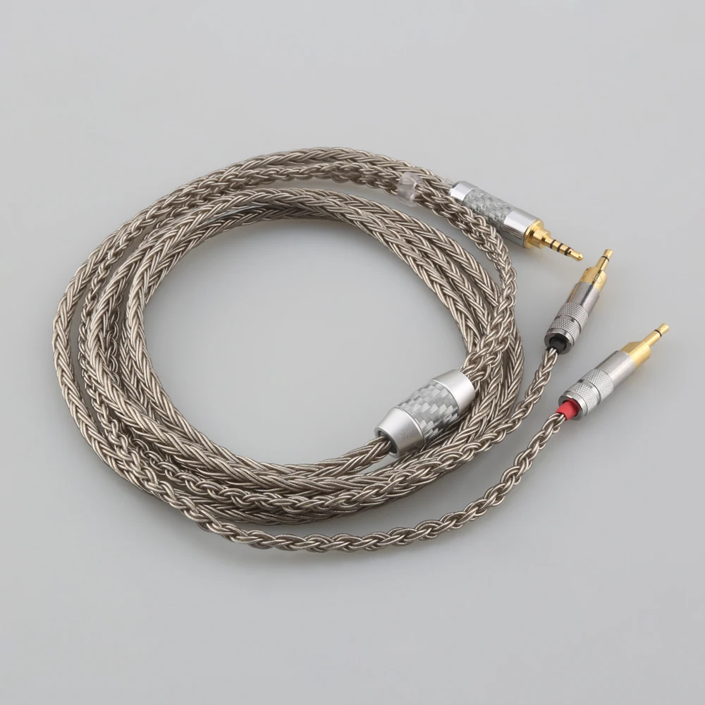 16 Cores Silver Plated HiFi Cable 6.35mm 3.5mm 4.4mm Male to Dual 2.5mm Adapter for Sennheiser HD700 NW ZX300A Headphone