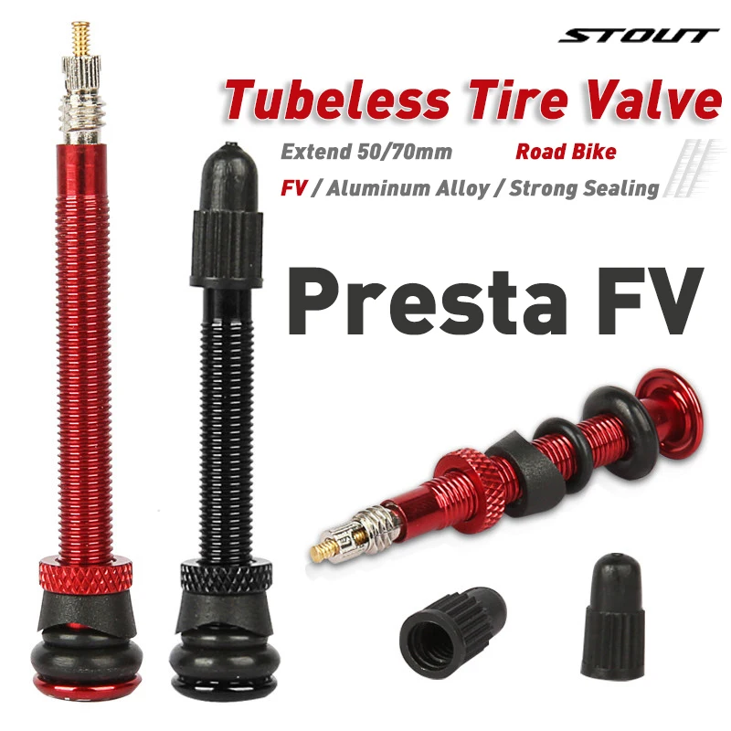 STOUTTubelessBicycleTireValvePrestaCNCAluminumBrassCoreFVMTB