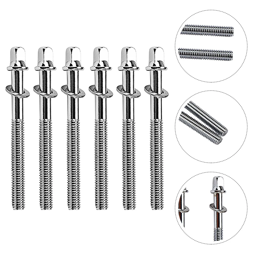

6pcs Snare Drum Tension Lug Screws Jazz Mounting Screws Replacement Drum Screws