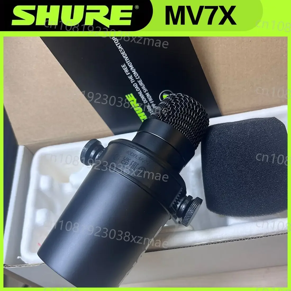 Shure MV7X XLR Podcast Broadcast Microphone Dynamic Cardioid Optimized Frequency Mic for Podcasting & Vocal Recording All Metal