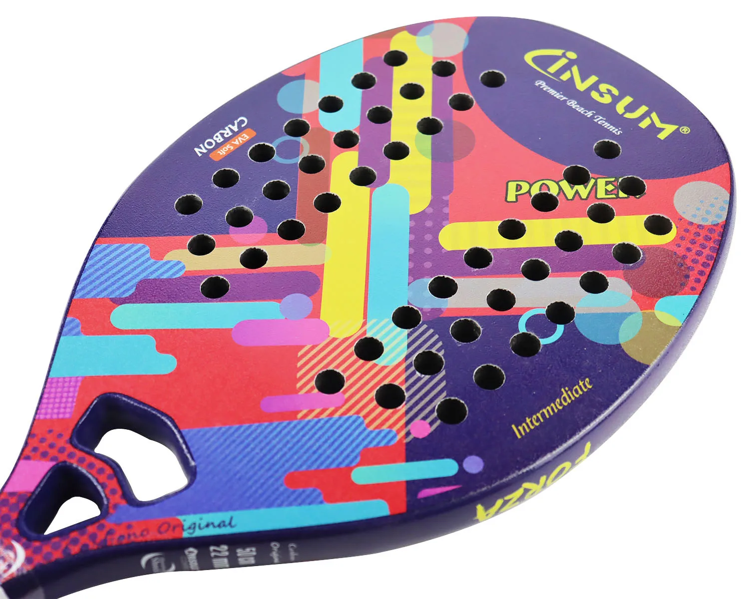 Lightweight Beach Tennis Racket-Carbon Fiber Beach Tennis Paddle with Ultra Grip Sand Grit Surface with Protective Cover Bag