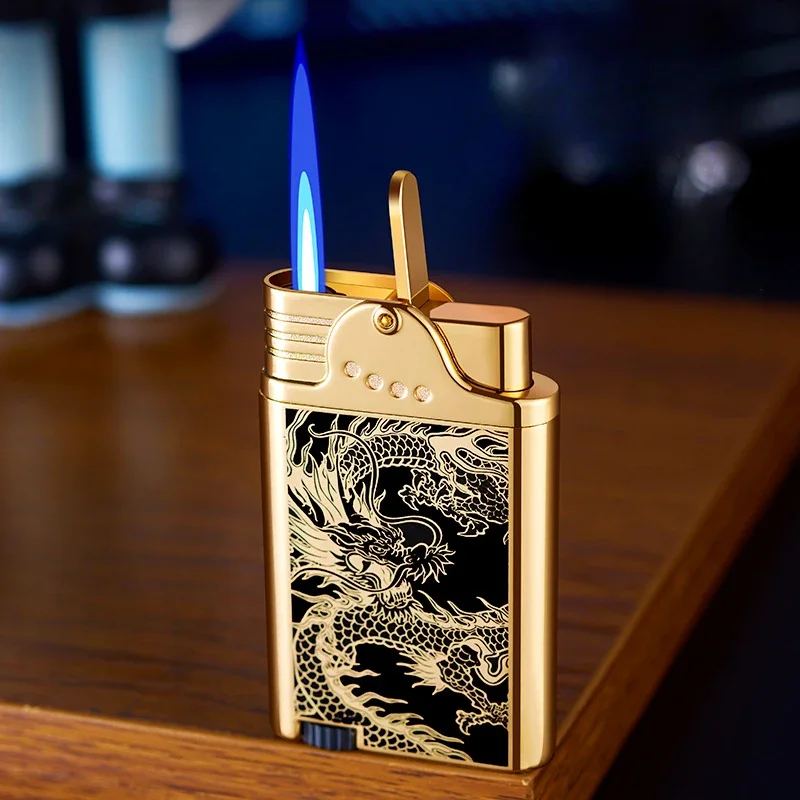 

Cool Personality Press Ignition Lighter Inflatable Windproof Lighter Cool Pattern Gradient Lighter Smoke Accesoires Men Gadgets