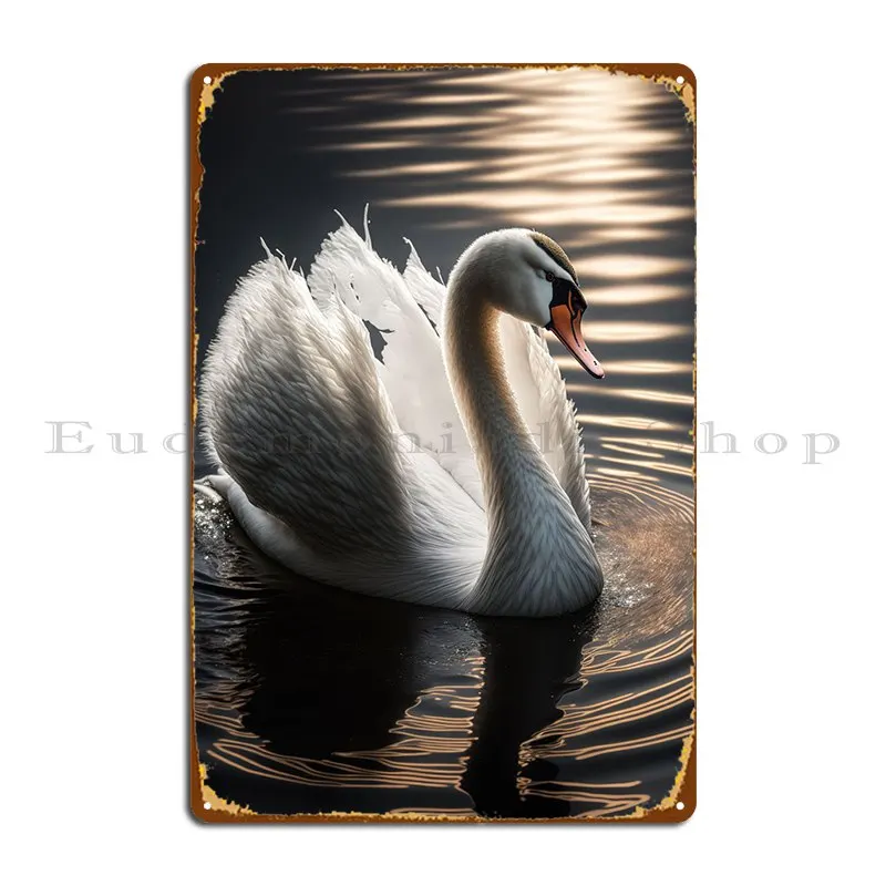 

White Swan Metal Plaque Poster Home Design Create Living Room Cinema Tin Sign Poster