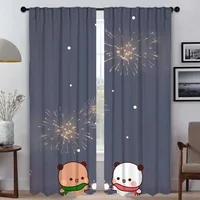 Bubu and Dudu Elegant Room Curtains for Living Room Blackout Curtains 2 Pieces Halloween Decoration Partition Shades Curtain 1