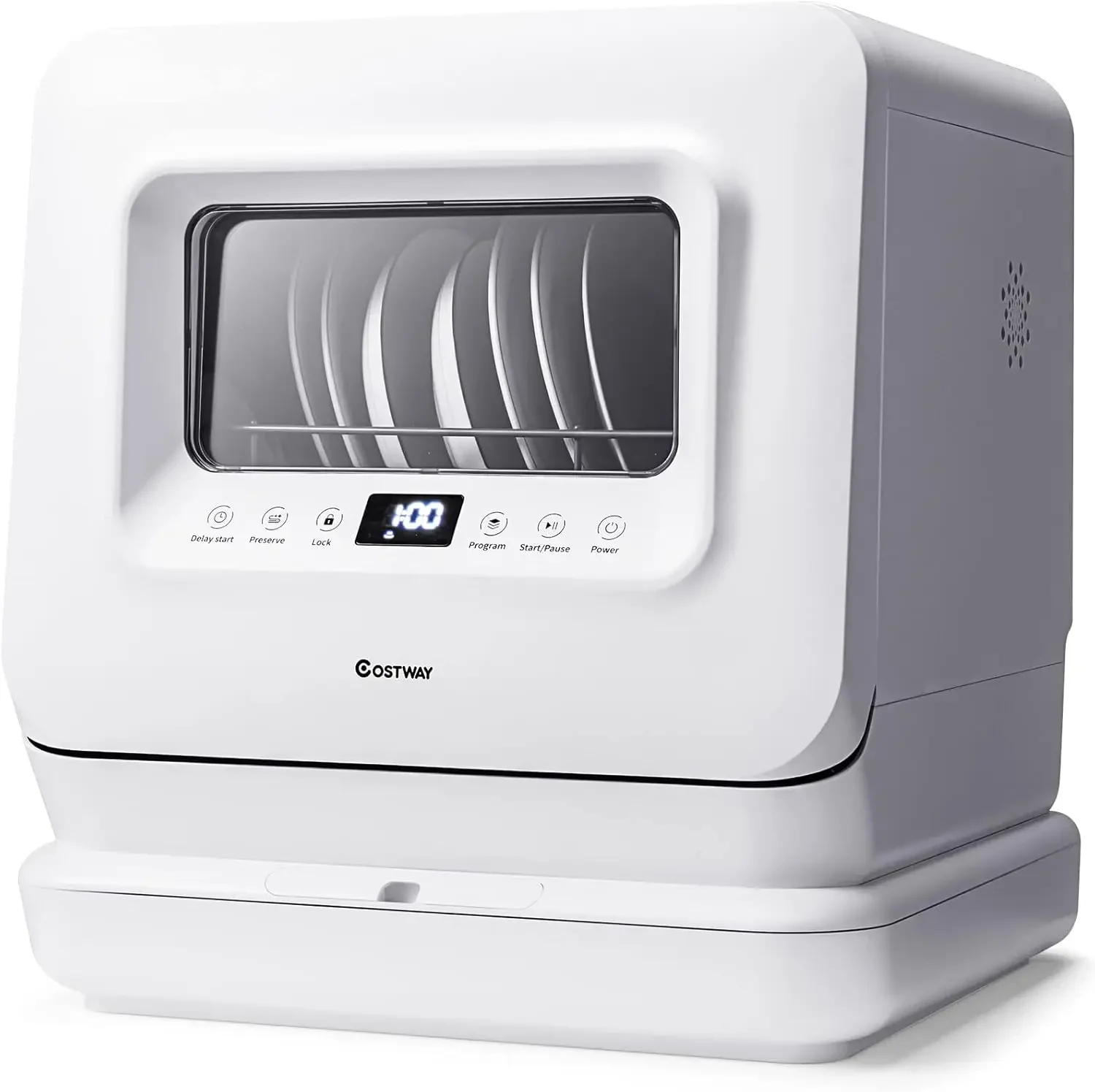 Portable Countertop Dishwasher Compact Dishwasher with 7.5 L Built-in Water Tank 360&deg; Dual Spray Arms 5 Washing Programs