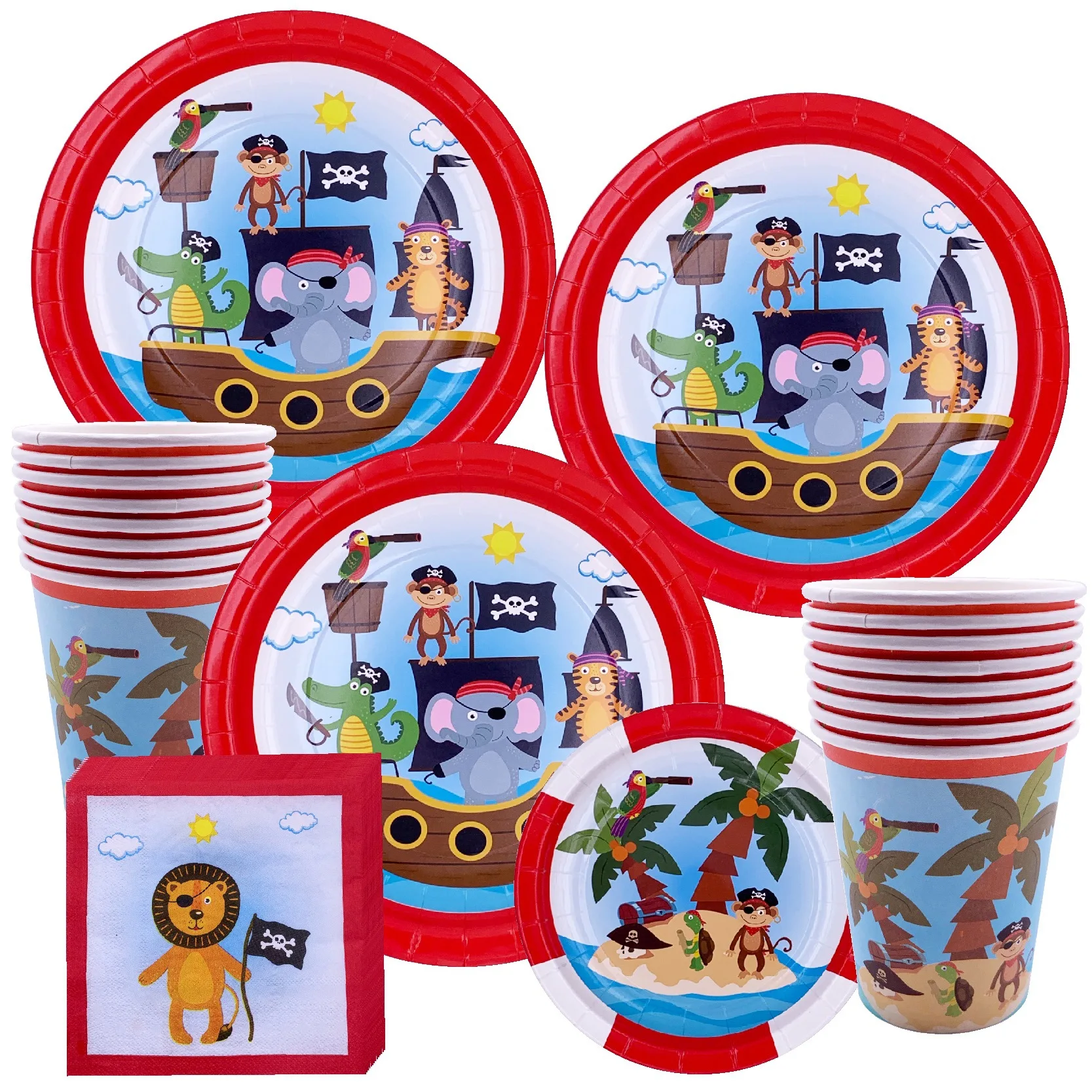 New Zoo Pirate Set Per Feste A Tema Forniture Per Decorazioni Di Compleanno Per Bambini Nice Party Party Plate 8 People Party Party