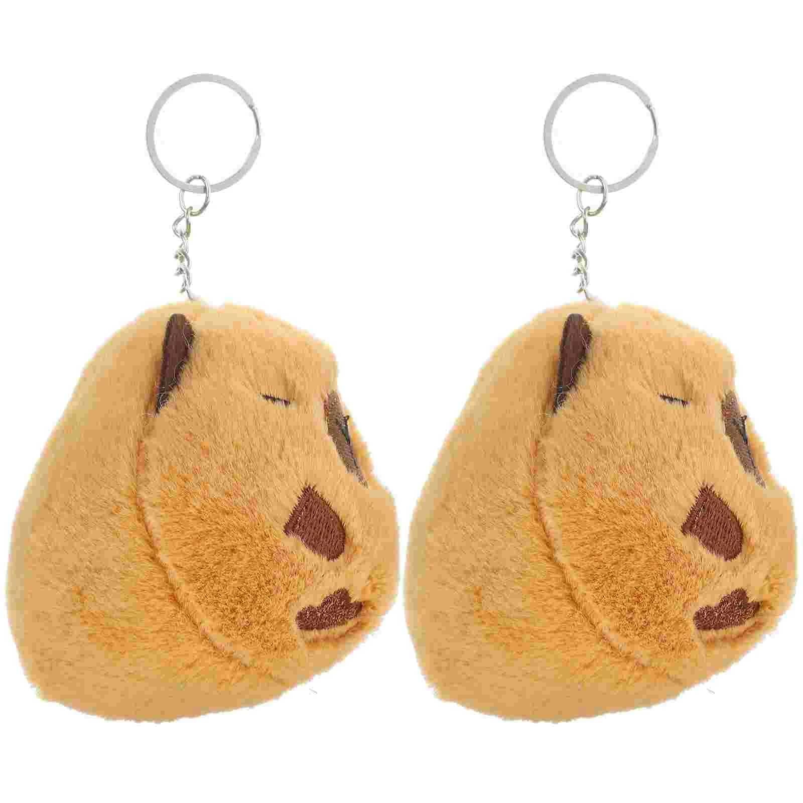 

2pcs Animal Plush Hanging Ornament Plush Pendant Plush Capybara Keychain Ornament