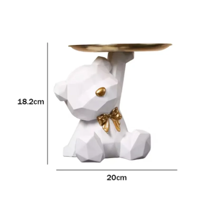 Kawaii Resin Geometric Butterfly Bear Tray Living Room Desktop Decoration Candy Miscellaneous Storage Tray Home Decoration 4