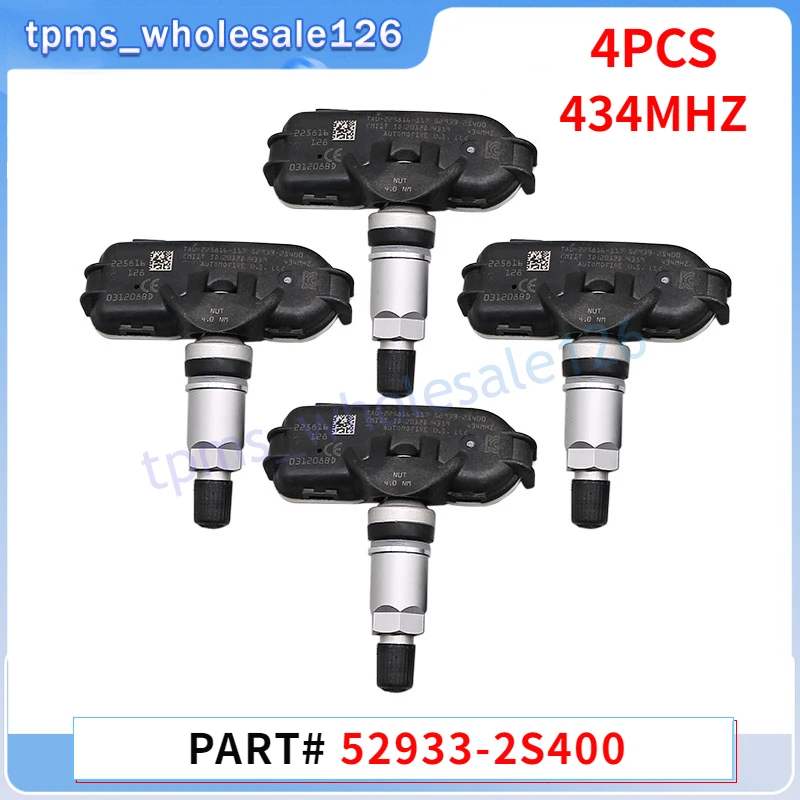 

434MHZ TPMS Tire Sensor 4PCS 52933-2S400 For 2014-2015 Kia Sportage [SL] Hyundai Ix35 Tucson [LM] Tyre Pressure Monitor System