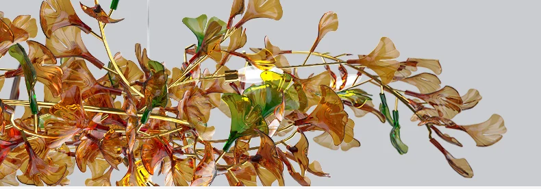 Description Picture 3 of itemMorden Nordic LED G9 Chandelier With Leaves Decorative Pendant Light for Colorful Acrylic Lampshape Home Decor Hanging Lamps