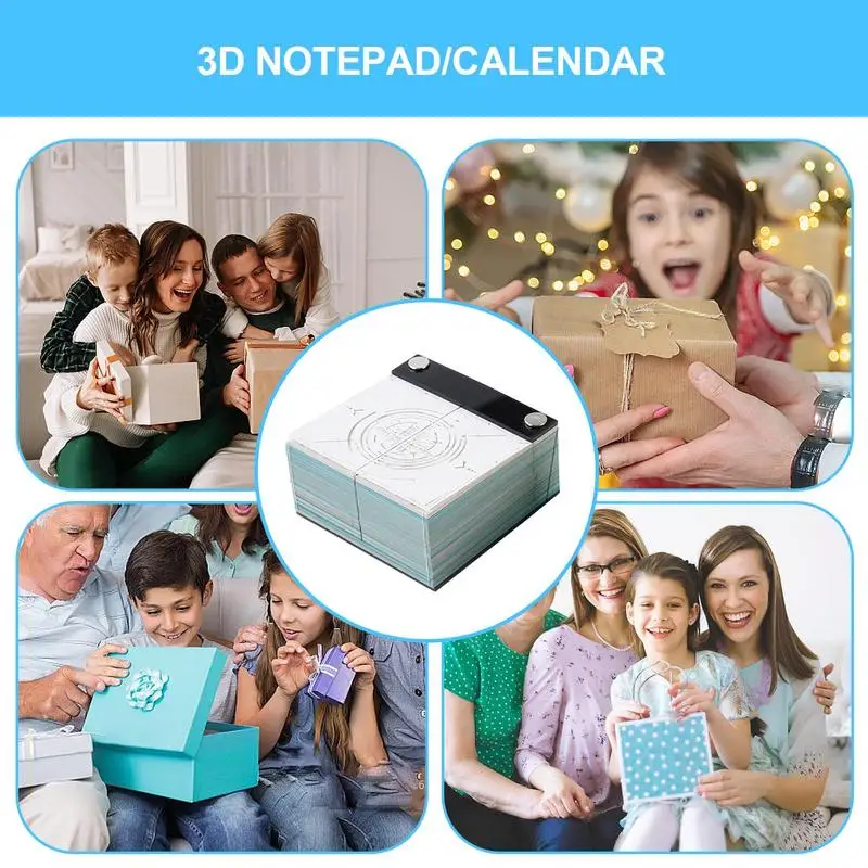 3D Notepad Calendar 3D Art Notepad Creative 3D Art Notepad Hand-Tear Papers Card Craft Note DIY Paper Notes 3D Paper Card Craft