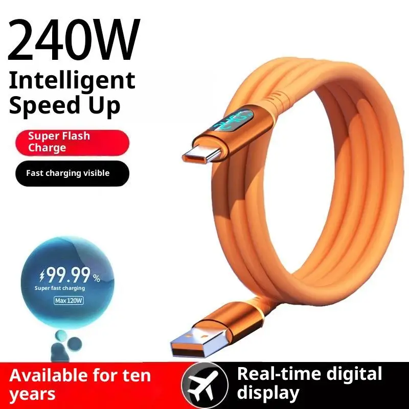 ตัวเลือกสินค้า สายชาร์จเร็ว Type-C 240W พร้อมจอ LED สำหรับ HUAWEI