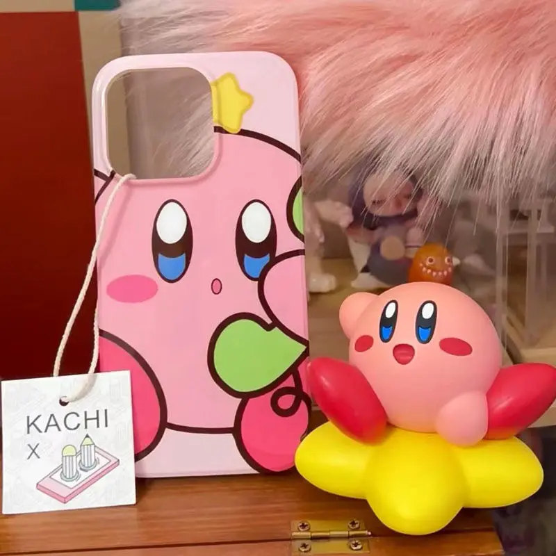 

Чехол для Iphone15Promax Kawaii Pink с изображением мультяшной звезды и искусственной кожи