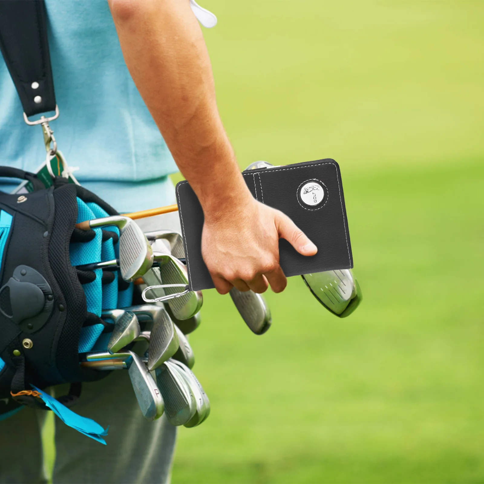 

1 Set of Golfing Recording Scorecards Holder Simple Style Golfing Scorebook Portable Score Cards PU Book