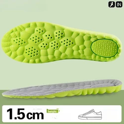 Elevate Comfort Breathable Shock - Absorbing Insoles - Soft, Anti - Odor, Enhanced Cushioning for Sport & Daily Wear (1.5cm Green)