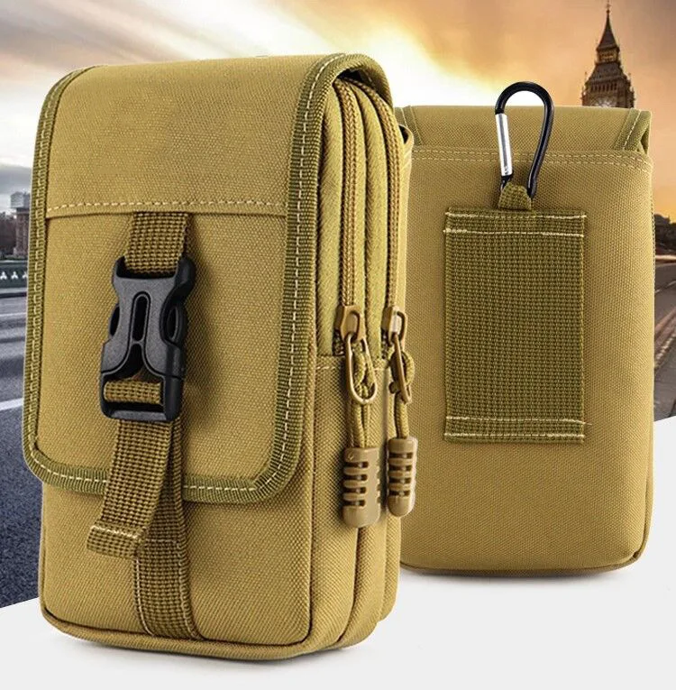 7 inches Canvas Waterproof Mobile Phone Bag For Samsung iPhone Huawei Xiaomi allet Case Belt Pouch Coin Purse Cover Universal