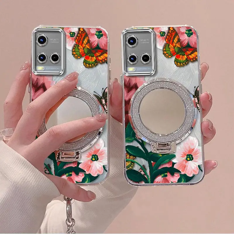Vivid Floral Bracelet Holder Phone Case Cover