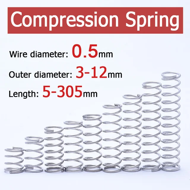10 Molle Di Compressione In Acciaio Inox 304 - Diametro Filo 0,7mm Per Fai Da Te E Industria - Foto 2