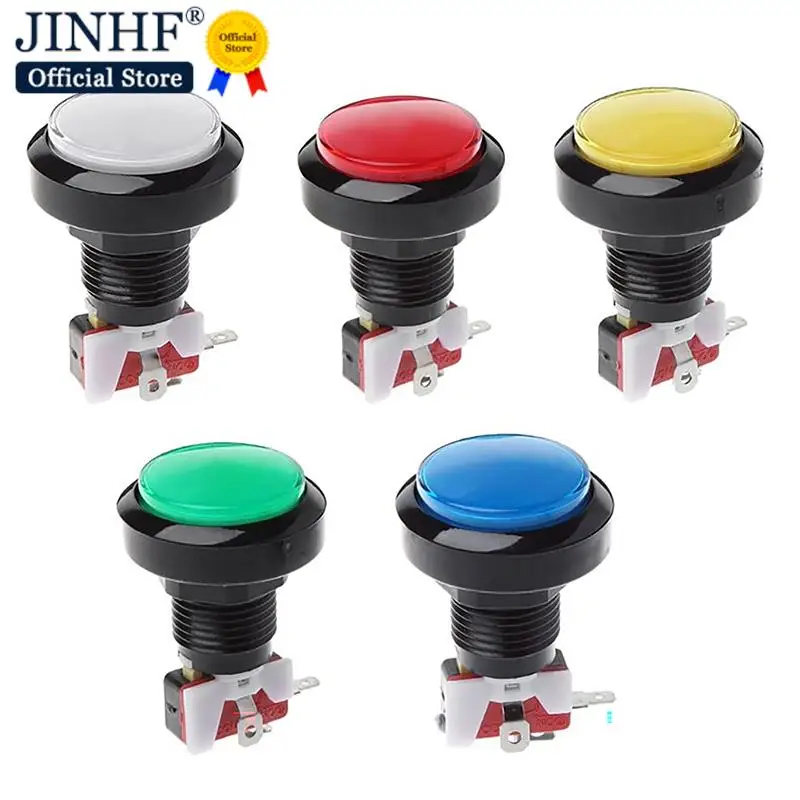 1 Pz 45Mm Pulsante Rotondo Pulsante Arcade Led Micro Interruttore Attrezzatura Di Parcheggio Keypad12V Pulsante Di Alimentazione Interruttore Set Mult